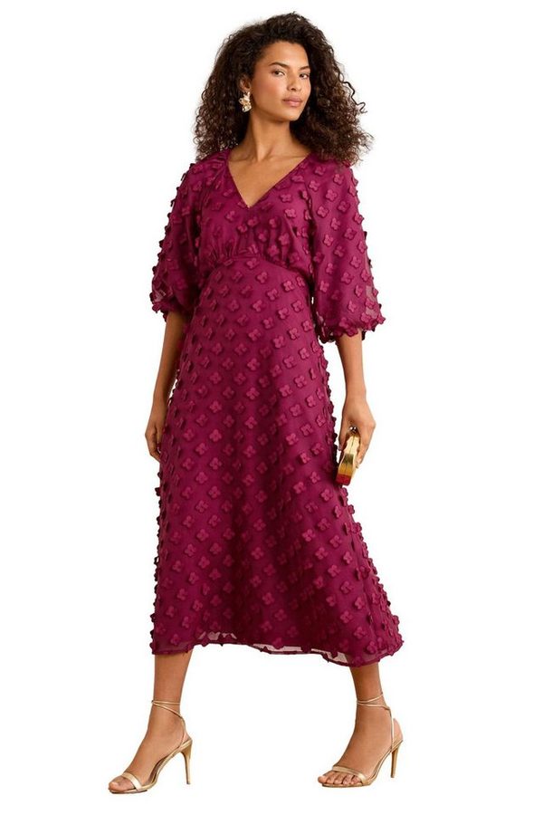Love & Roses Midikleid Love & Roses Midikleid mit 3D-Blumen, Regular (1-tlg) von Love & Roses
