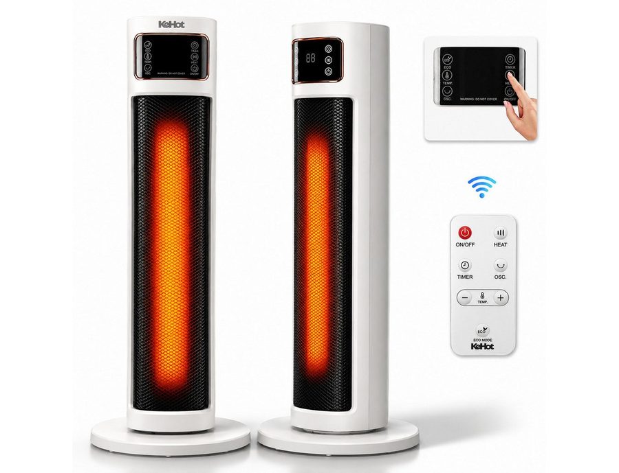 oyajia Heizlüfter 2000W Keramik PTC, Thermostat, Oszillation, Überhitzungs- & Kippschutz, energiesparend leise, 12H Timer, Fernbedienung,Schlafzimmer Badezimmer von oyajia