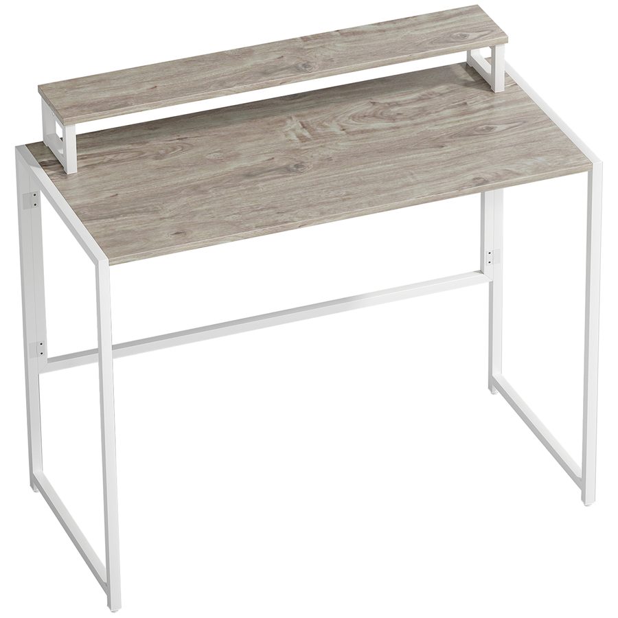 HOMCOM Klapp-Schreibtisch für Computer, Schreibtisch mit Bildschirmhalter, Stahlgestell, Computertisch für Schlafzimmer, Arbeitszimmer, kleine Räume, 100 x 48 x 87,5 cm, Naturholz   Aosom von HOMCOM