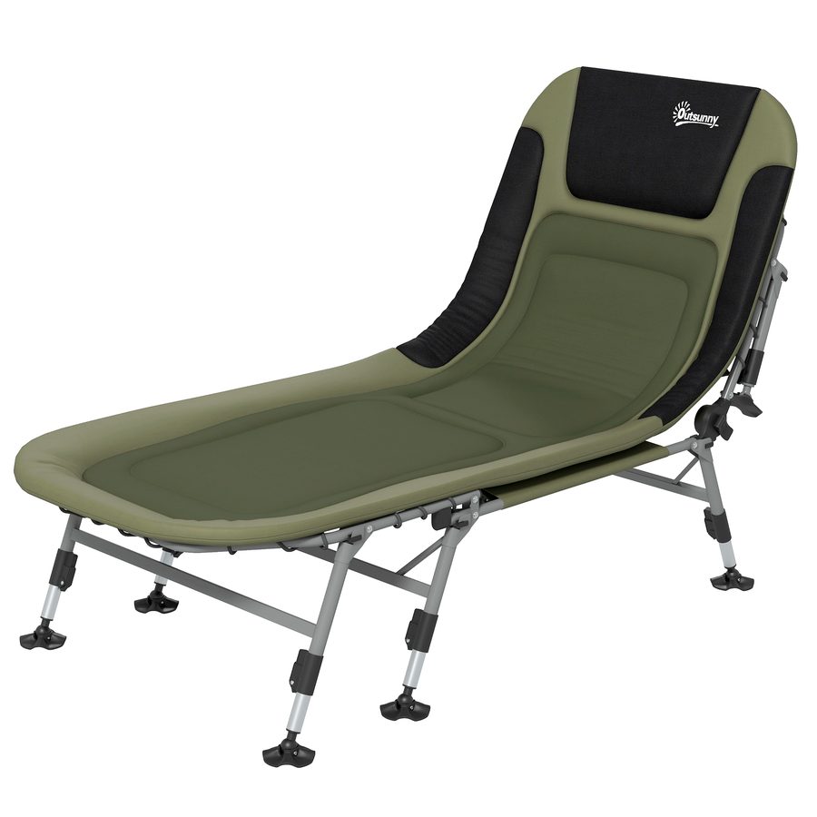 Outsunny Campingbett Feldbett klappbar Reisebett verstellbar Klappbett bis 180 kg belastbar für Outdoor Oxford Grün   Aosom von Outsunny
