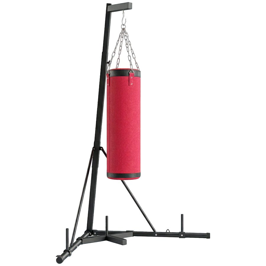 SPORTNOW Boxsackständer 185-231cm Höhenverstellbar Freistehender Boxsackhalter mit Boxsack Dreiecksbasis Gewichtenhalter, Stahl Boxsackhalterung Boxsack Trainingsgerät für Heimtraining Fitnessstudio   Aosom von SPORTNOW