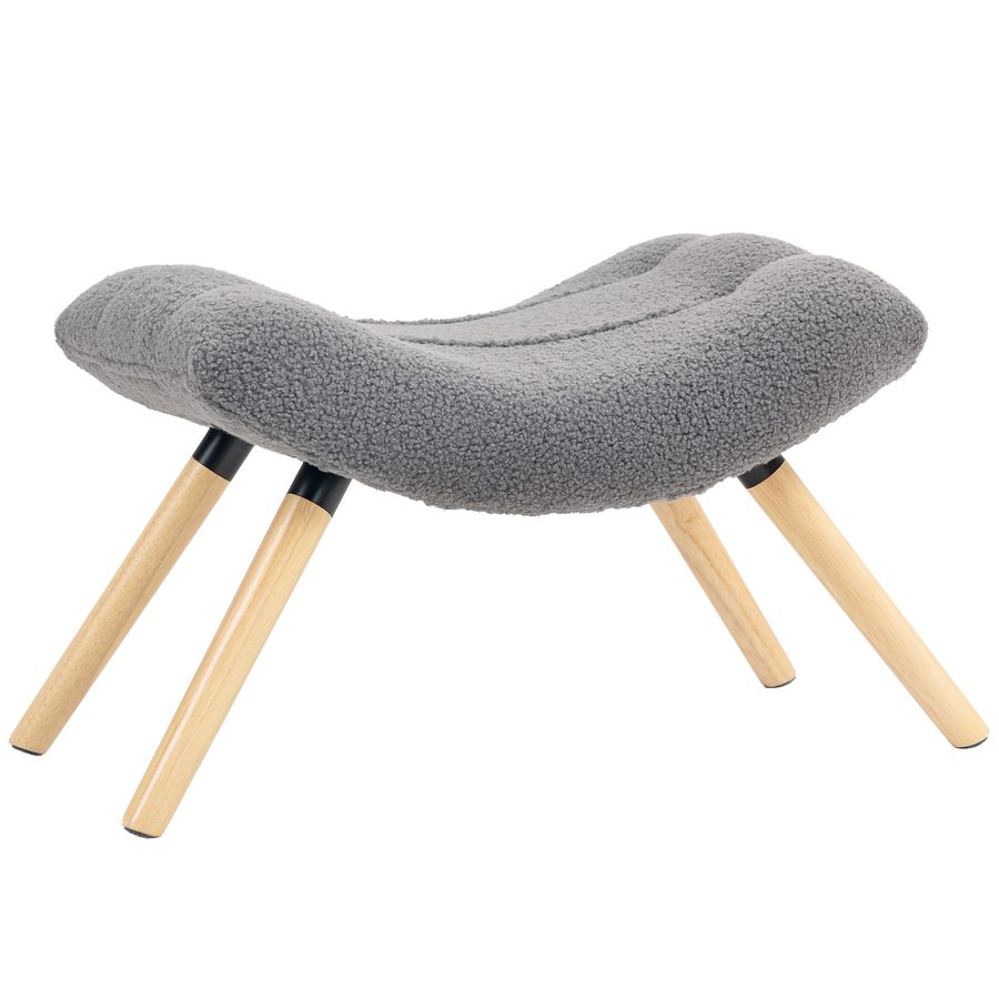 HOMCOM Sitzhocker, Fußhocker mit Berberfleece-Stoff, Polsterhocker bis 120 kg belastbar, für Wohnzimmer, Schlafzimmer, 67 x 45 x 38 cm, Dunkelgrau   Aosom von HOMCOM