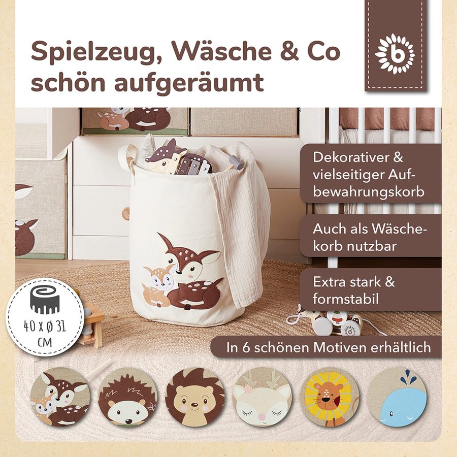 Bieco Wäschekorb Spielzeugkorb Rehe von Bieco