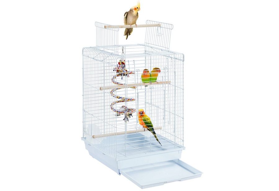 Yaheetech Vogelkäfig, Transportkäfig mit Vogelspielzeuge Wellensittichkäfig von Yaheetech