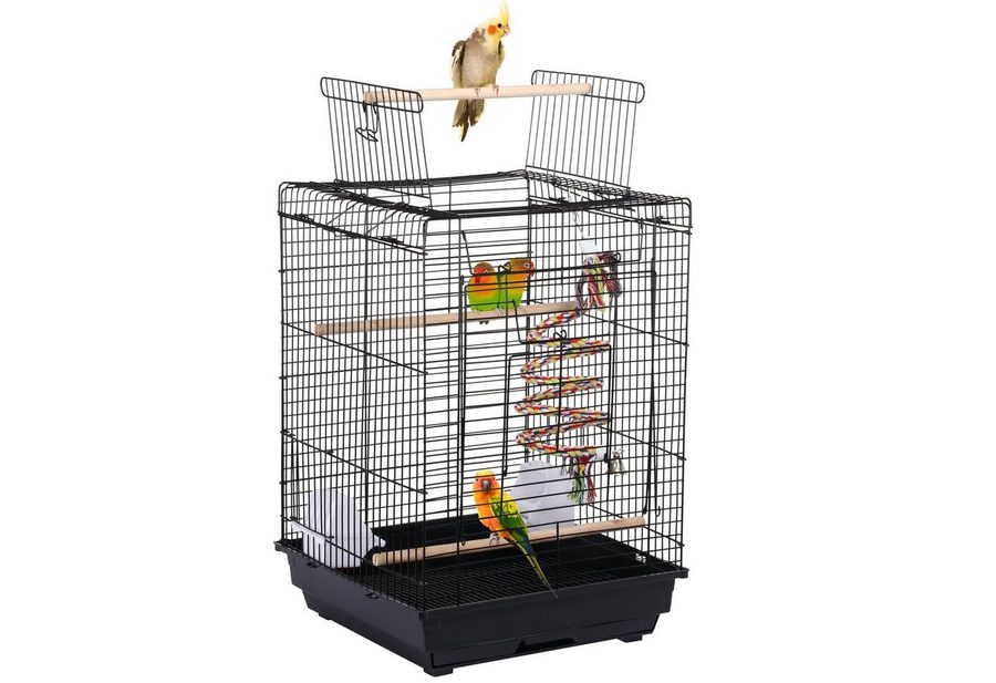 Yaheetech Vogelkäfig, Transportkäfig mit Vogelspielzeuge Wellensittichkäfig von Yaheetech