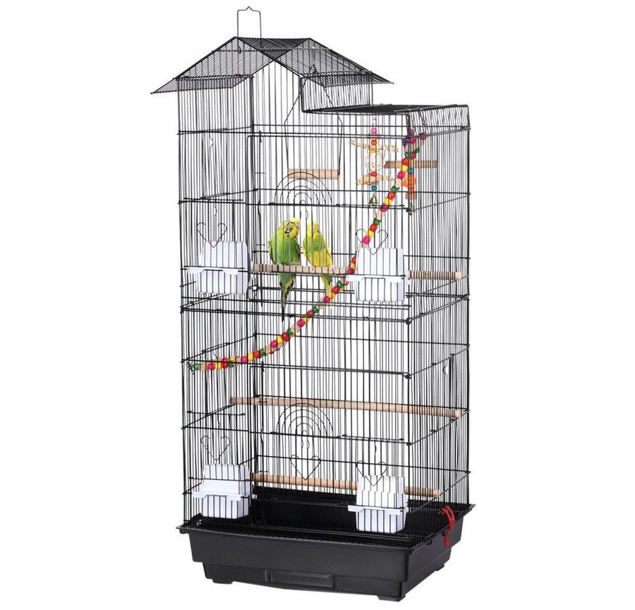 Yaheetech Vogelkäfig, Vogelvoliere mit Vogelspielzeuge Käfigspielzeug von Yaheetech