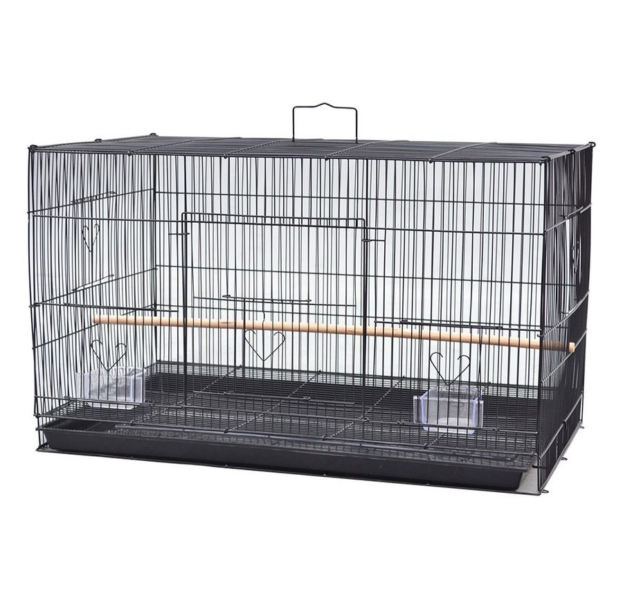 JEOBEST Vogelkäfig Vogelbauer Vogelvoliere für Wellensittiche Kanarien, Vogelheim, Herausnehmbares tablett, mit 2 Sitzstangen von JEOBEST