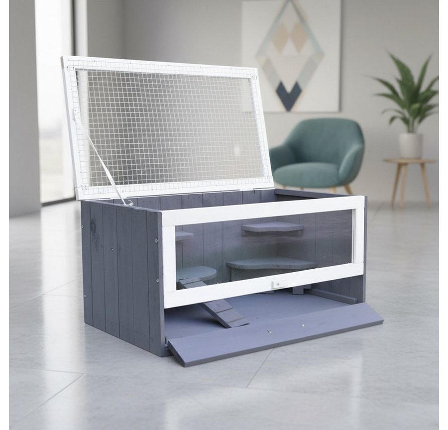 Melko Kleintierstall Kleintierkäfig Hamsterkäfig Gehege Mäusekäfig Rattenkäfig, inkl. Haus, Trinkflaschenhalterung und Rampe von Melko