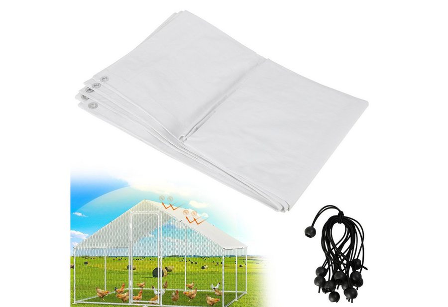 Clanmacy Freigehege Hühnerstall Freilaufgehege mit Dach verzinkt 3x2-3x8 m Garten Outdoor von Clanmacy