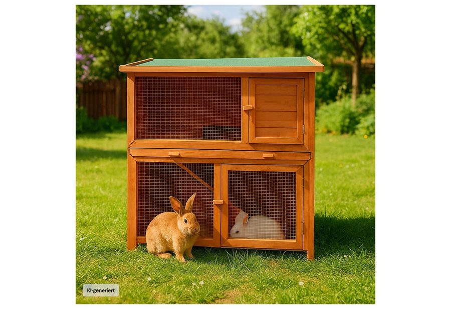 HTI-Living Kleintierstall Kleintierstall aus Holz in Braun, ideal für Kaninchen von HTI-Living