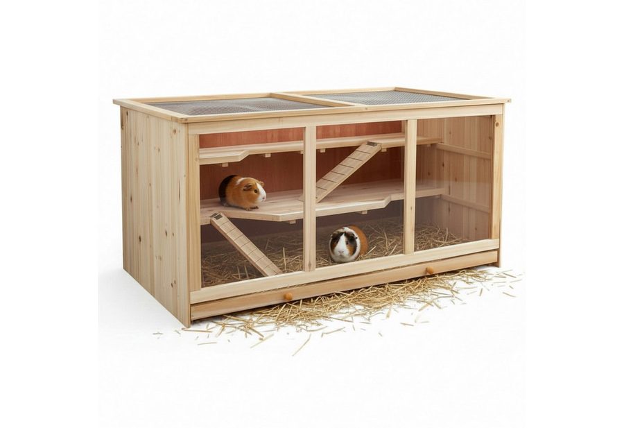 Mucola Kleintierkäfig Kleintierkäfig Nagerkäfig Hamsterkäfig Mäusekäfig Rattenkäfig Holz, drei Stockwerken von Mucola
