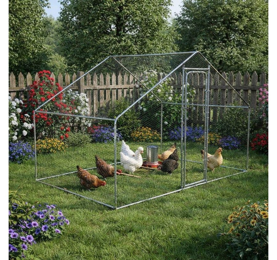 ESTEXO Freigehege Freilaufgehege Hühnerstall 3x2 m Gehege Hühnerkäfig Stall von ESTEXO