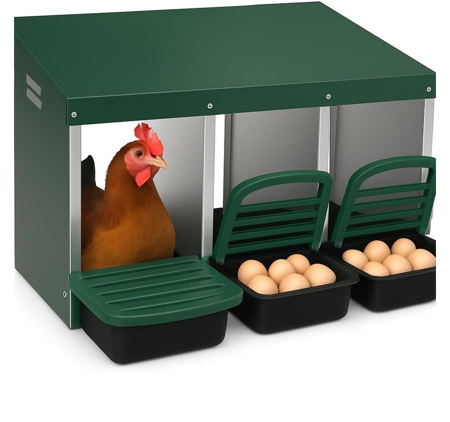 GarveeMore Hühnerstall Hühnchen Nesting Boxes 3 Fach Nesting Box für Hühnchen von GarveeMore