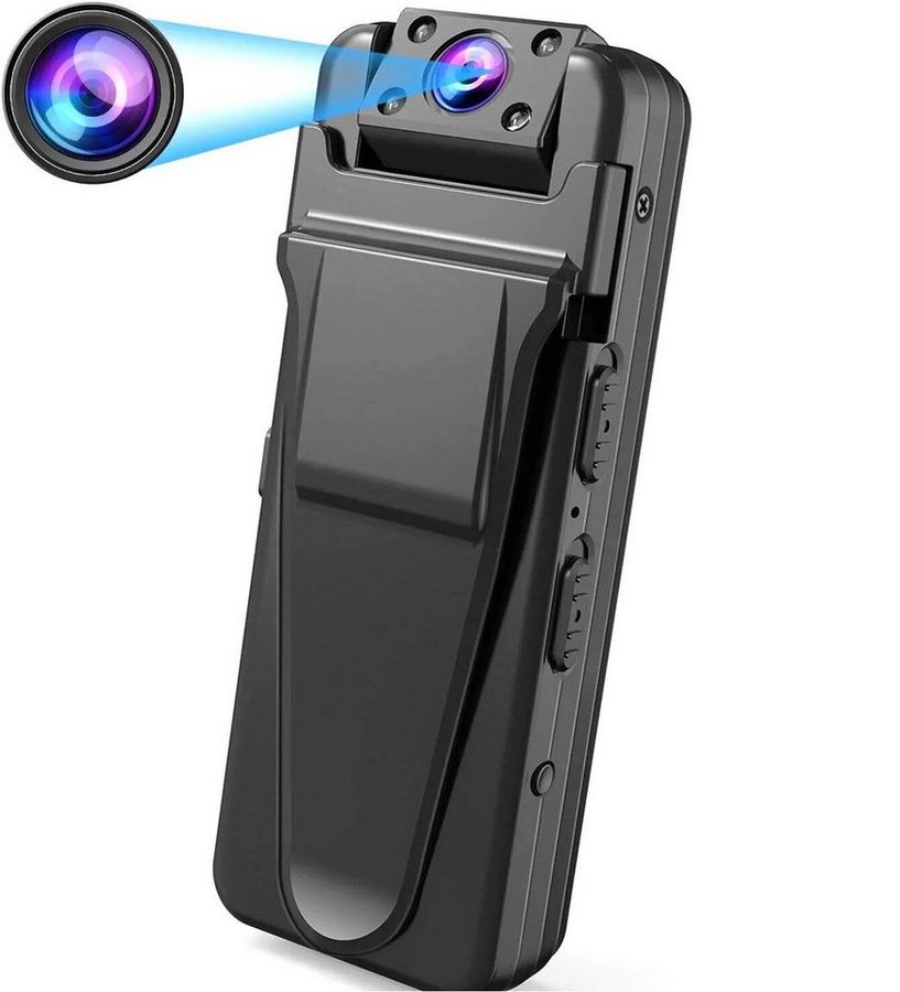 SpionProfi Überwachungskamera Full HD Mini Kamera BodyCam Tragbare Video Überwachungskamera (Innenbereich, Außenbereich, 1-tlg., Mini versteckte Kamera Video Tragbare Bodycam Auto Haus Überwachung) von SpionProfi
