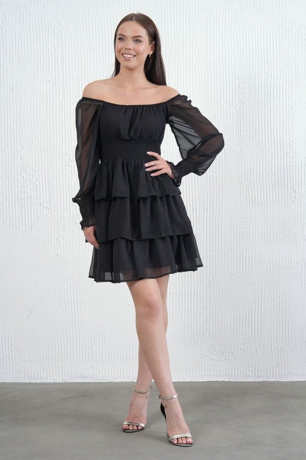 WOMAN VISION Minikleid Langärmeliges schulterfreies Minikleid von WOMAN VISION