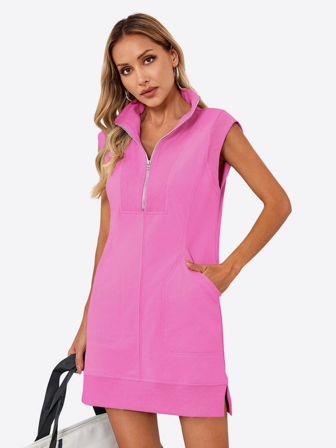 Imily Bela Sweatkleid Damen Sportkleid mit Half-Zip (Packung, 1-tlg., 1per-Pack) Eingrifftaschen von Imily Bela