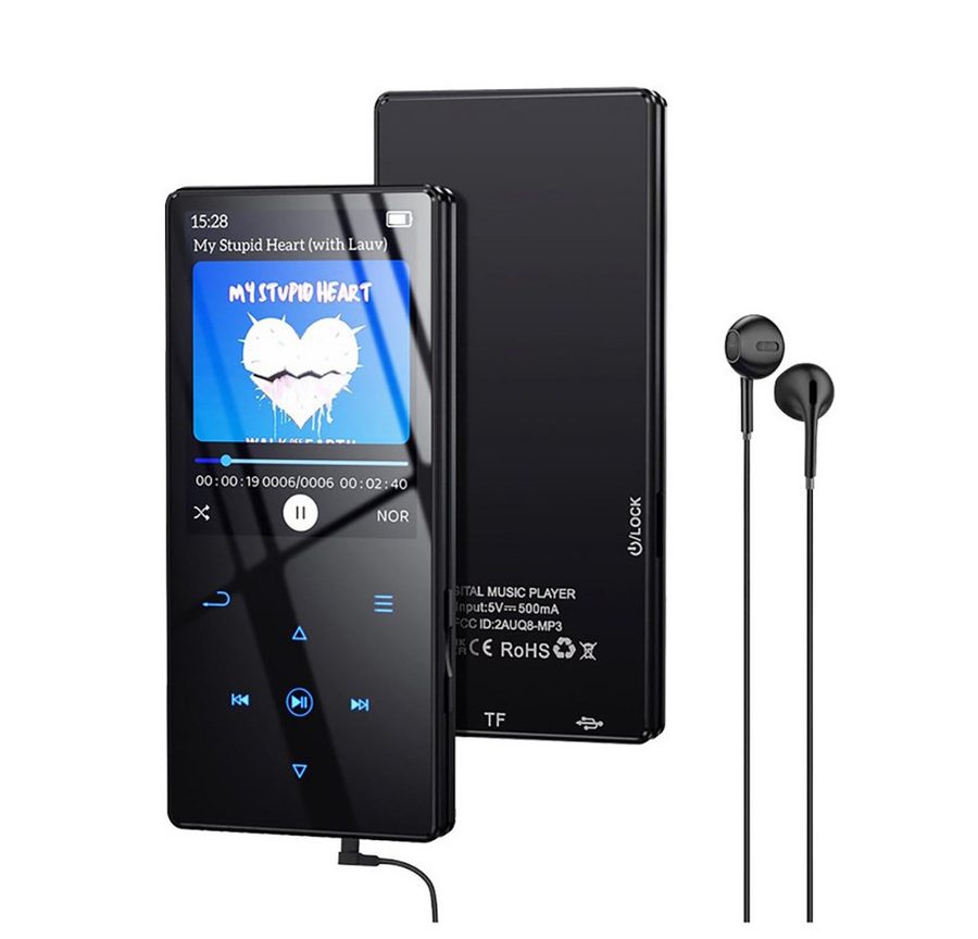 Lisabonde MP3-Player mit Bluetooth 5.3, 32GB interner Speicher, Hifi-Klang MP3-Player (32 GB, Bluetooth, Hifi Sound, 8-in-1 Multimedia, Lautsprecher, Metallgehäuse) von Lisabonde