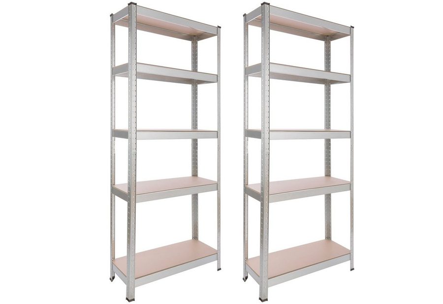 Arebos Schwerlastregal 180x75x30 cm, 350 kg Traglast, Steckregal, Lagerregal, Set 2-tlg., Flexibel einsetzbar: für Werkstatt, Garage, Keller oder Lager von Arebos