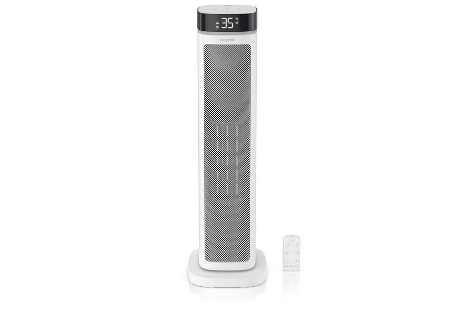 Brandson Heizlüfter Turm-Keramikheizlüfter energiesparend, 12h-Timer, Fernbedienung, 2000 W, Badezimmer, Thermostat, ECO-Modus, Oszillation, Kippschutz von Brandson