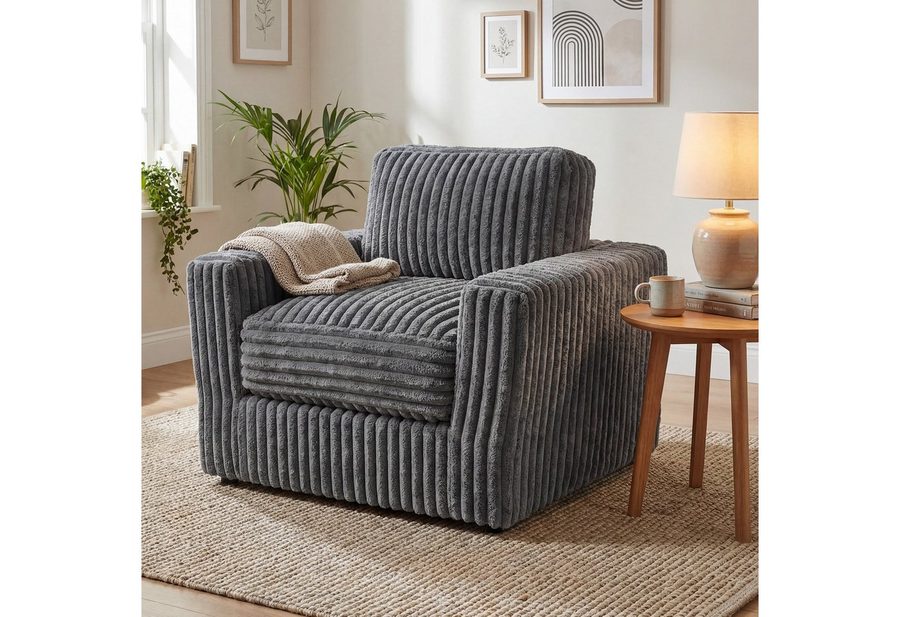 COSTWAY Relaxsessel Bodensessel Cord gepolstert, Sitzsack Sessel von COSTWAY