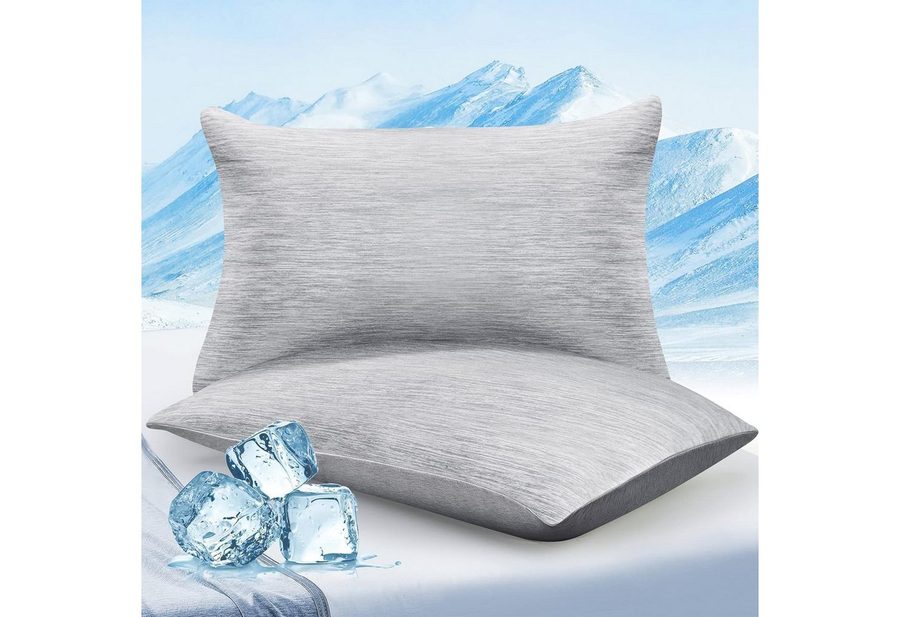 Elegear Kissenbezug 2 Stück kühlender Kopfkissenbezug für Sommer, Q-Max>0.5, (2 Stück), 40x80cm Kissenbezüge mit Reißverschluss, Sofakissen atmungsaktiv von Elegear
