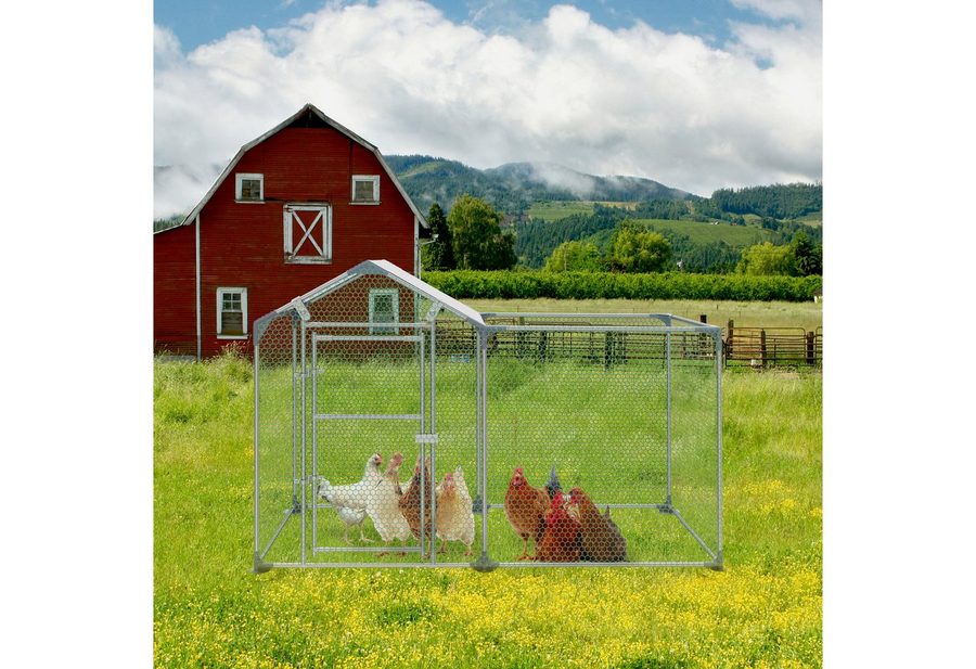 FIVMEN Hühnerstall Kleiner Hühnerhaus für Garten, Outdoor Kleintierhaus, Geflügelstall mit Auslauf Vogelkäfig mit Freilauf Transportabler von FIVMEN