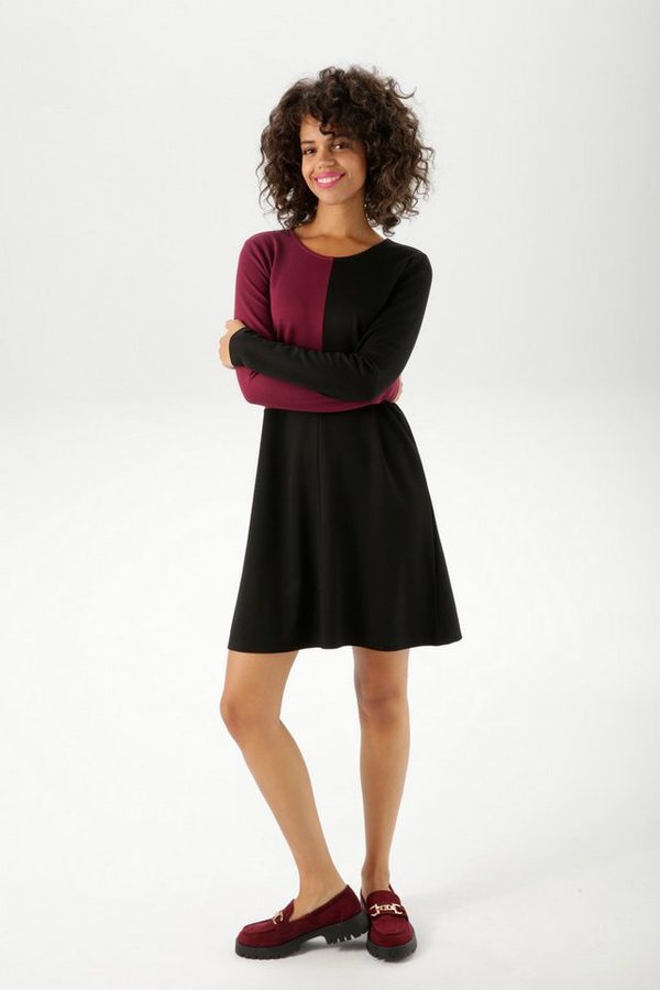 Aniston CASUAL Jerseykleid mir raffiniertem Farbeinsatz von Aniston CASUAL