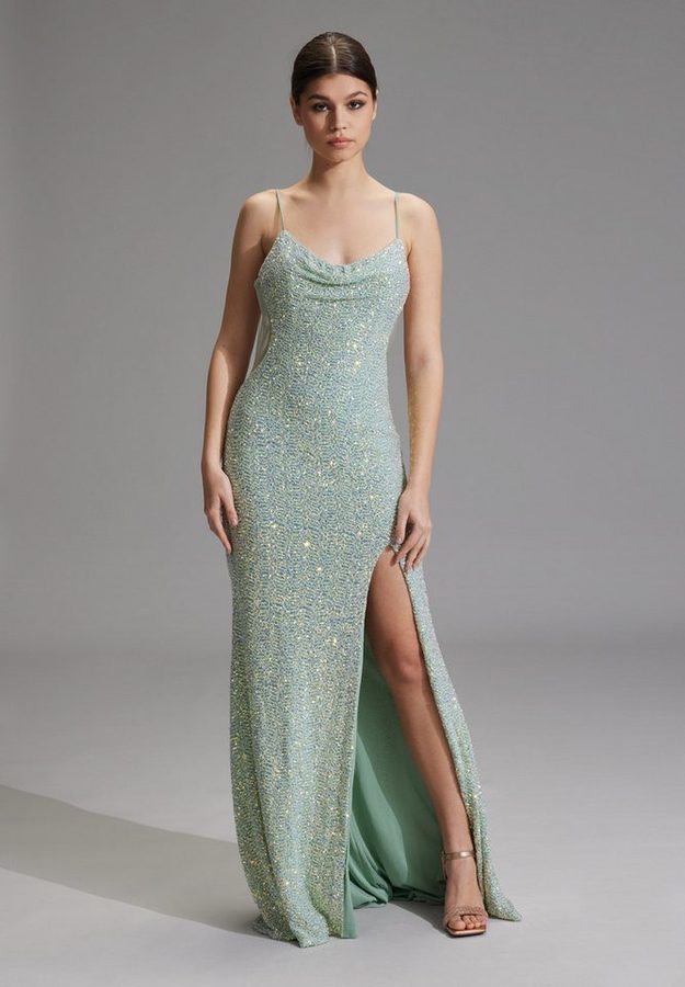 Hey Kyla Abendkleid - Slipdress mit transparenter Rückenpartie Figurbetonte Passform von Hey Kyla