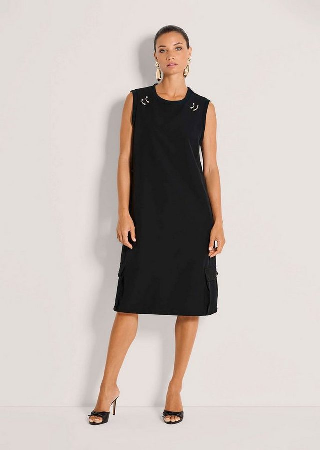 MADELEINE Midikleid Midikleid mit Schmuckelementen Sommerkleid mit Rundhals, Cargo-Taschen, Knielänge und ohne Arm von MADELEINE