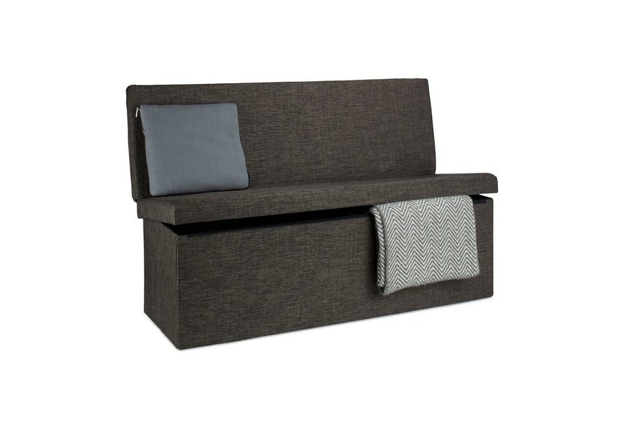 relaxdays Sitzhocker Faltbarer Sitzhocker mit Lehne XL (3 St), braun von RELAXDAYS