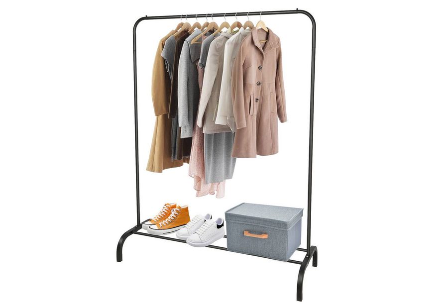 JEOBEST Garderobenständer Kleiderständer mit Schuhregal, Schlafzimmer Kleiderstange von JEOBEST