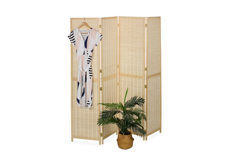 relaxdays Paravent Bambus Paravent 4-teilig (4 St) von RELAXDAYS