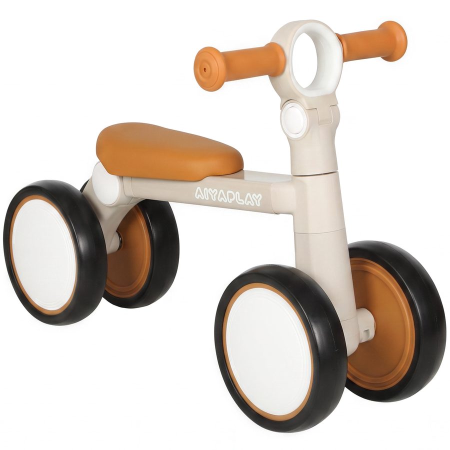 AIYAPLAY Kinder Laufrad Klappbar leicht Lauflernrad mit EVA-Rädern Höhenverstellbarer Sitz Aluminiumrahmen, Kinderlaufrad Balance Bike bis 25 kg Geschenke für Jungen Mädchen 1-3 Jahre Cremeweiß   Aosom von AIYAPLAY