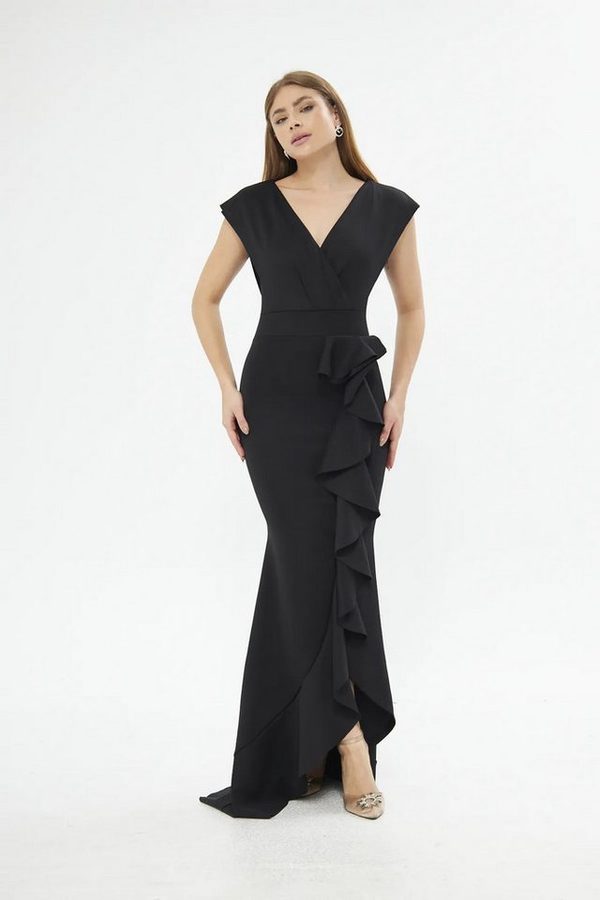 WOMAN VISION Abendkleid Ärmelloses Maxikleid mit Wickelausschnitt von WOMAN VISION