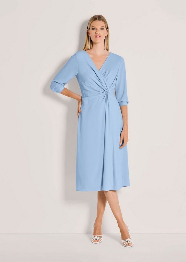 MADELEINE Midikleid Midikleid mit eleganter Drapierung Sommerkleid mit V-Ausschnitt, Knielänge und 3/4-Arm von MADELEINE