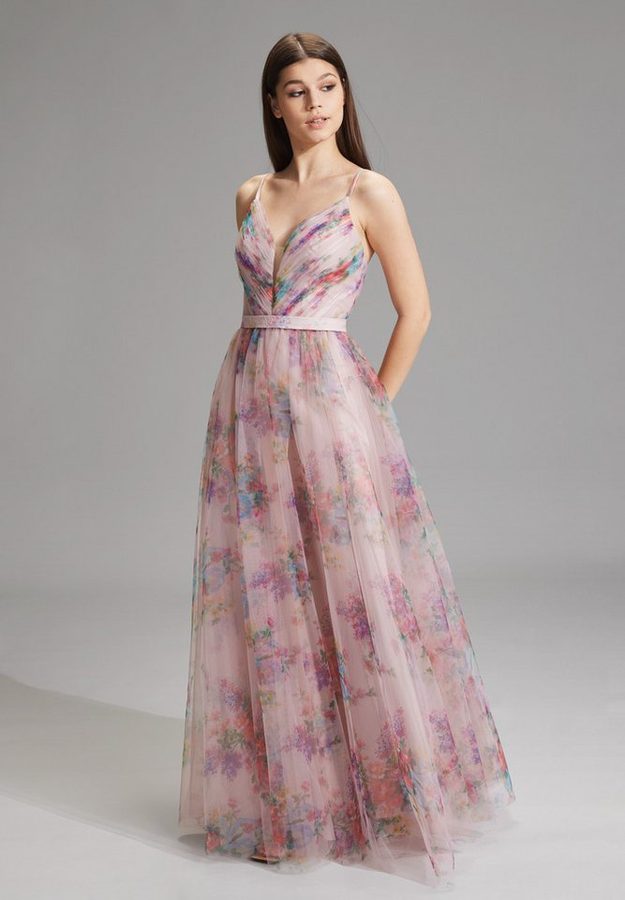 Hey Kyla Abendkleid - Tüllrobe mit floralem Allover-Print A-Linie von Hey Kyla