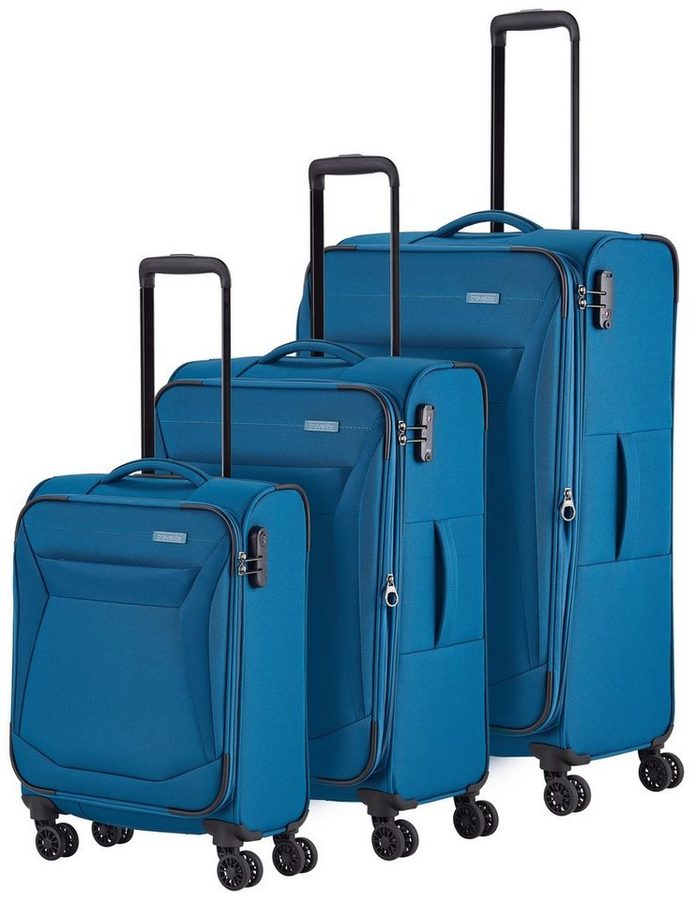 travelite Trolleyset CHIOS 3-teilig Weichgepäck, 4 Rollen, (Set, 3 tlg., Weichgepäck Trolley Set), erweiterbares Volumen – flexibles Reisegepäck von Travelite