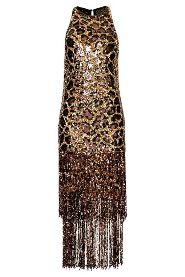 PINKO Paillettenkleid Pinko Damen Kleid, PINKO AROMATICO ABITO PAILETTES MACULA mit allover Print von pinko