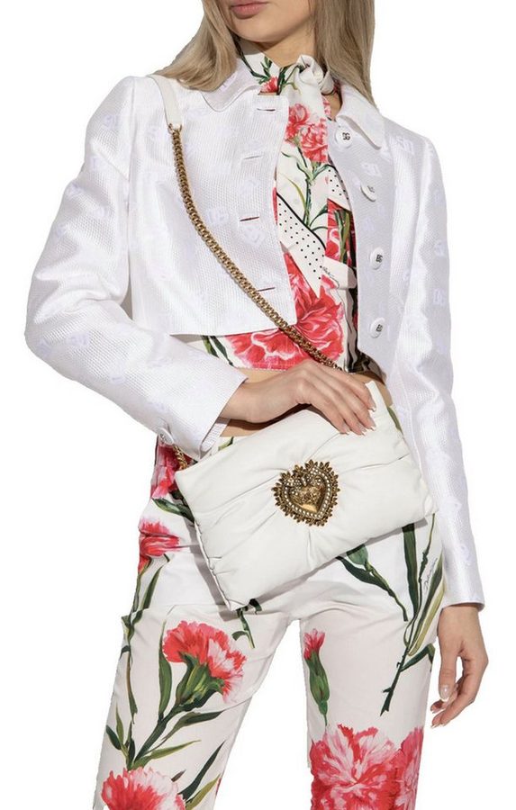 DOLCE & GABBANA Schultertasche Devotion Crossbody Tasche Clutch, Sacred Heart Plakette, 24-Karat-vergoldet von Dolce & Gabbana