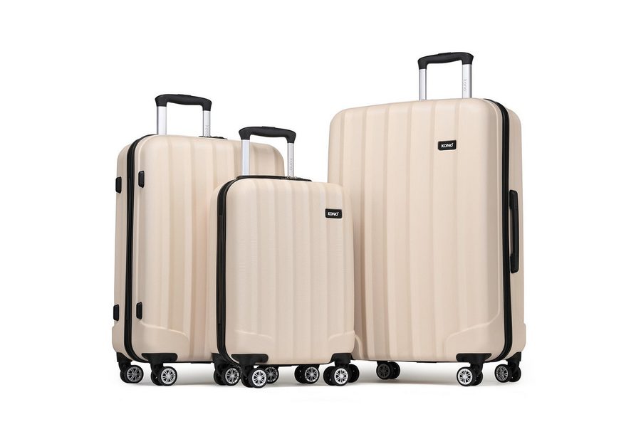 KONO Hartschalen-Trolley Hartschalen Trolley Koffer mit 4 Rollen und Zahlenschloss –Reisekoffer von KONO